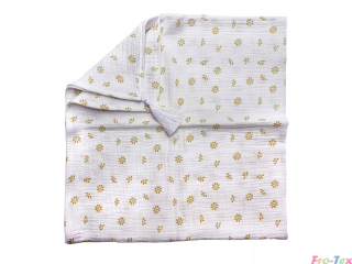 Prikrývka, prehozy na posteľ - Muslinic swaddle modrý spánok 100x100 bavlna