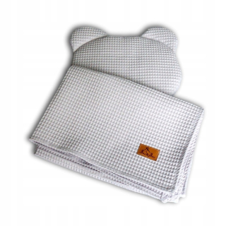 Prikrývka, prehozy na posteľ - Waffle Swaddle - prikrývka s názvom 100x75 vankúš