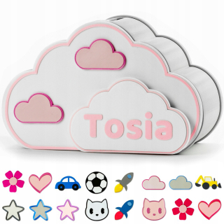 Detská pokladnička - Outlet Piggy Bank Meno Cloud Gift Bio