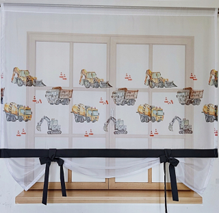 Detské záclony - Panel, Roller Blind “, rýpadlá, vozidlá- Waal 110x120