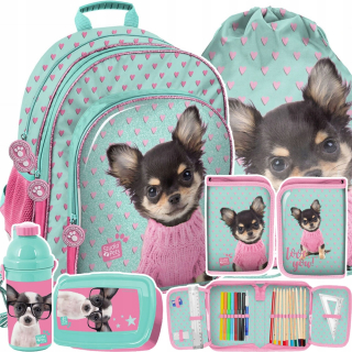 Školská taška, batoh - Paso Light Backpack School Bag so psom