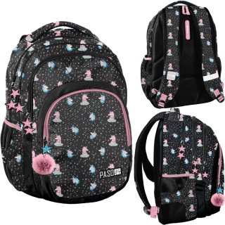 Školský batoh - Paso School Backpack UniCorn 3 Chambers 1-4 trieda
