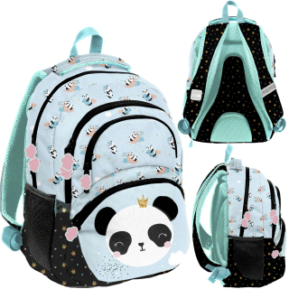 Paso Mint School Backpack Panda 2 Chamber