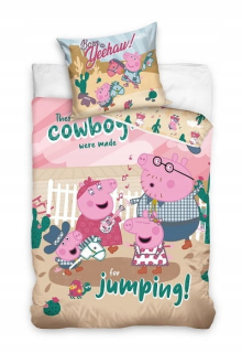 Detský set paplón, vankúš - Posteľná posteľná obliečka na peppa 160x200
