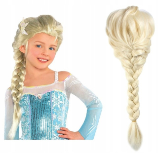 Elsa Frozen - Vlasy parochní na vlasy z ľadových pozemkov zamrznuté Elsa Elz