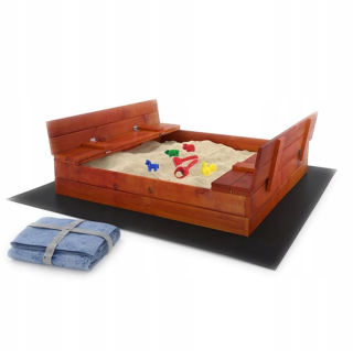Detské pieskovisko - IMPREGNOVANÝ SANDBOX S LAVICAMI 120X120 + ZDARMA