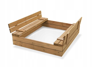 Detské pieskovisko - SANDBOX S IMPREGNOVANÝMI LAVICAMI 150x150 GARTISY