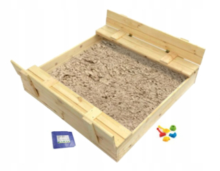 Detské pieskovisko - SANDBOX S ZATVORENÝMI Lavičkami + 120x120 ZADARMO