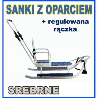 Piccolino strieborné sane s nastaviteľnou rukoväťou