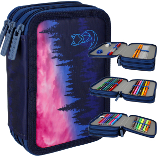 Tri -Chamber School Cencil Case s Ombre Equipment
