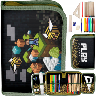 Puzdro na školskú ceruzku so zariadením pre ventilátor Minecraft