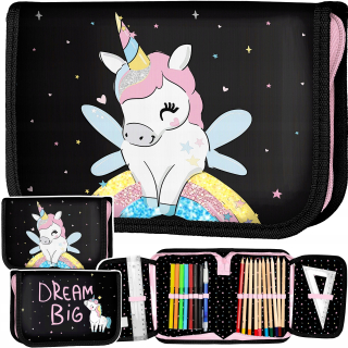 Puzdro na ceruzku so zariadením pre dievčenské jednorožce