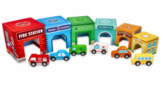 Pyramid Tower Krabica Blocks Dopravné autoservisom