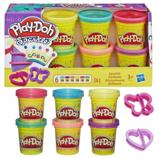 TORTA PLAYDOH A5417 FARBA GLITROVÁ 6-BAL