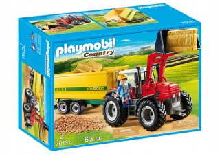Stavebnica - Playmobil 70131 Veľký traktor s prívesom