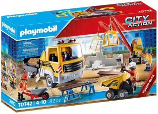Stavebnica - PLAYMOBIL 70742 kvadratickú stavbu s sklápača