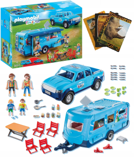 Stavebnica - PlayMobil 9502 Pickup with Caravan