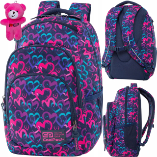 Školská taška, batoh - Backpack Coolpack CP Kreslenie Hearts Blue Heart Patio