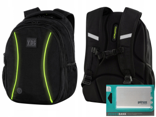 Školský batoh - Coolpack Joy L LED batoh žltý + Powerbank