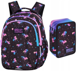 Školská taška, batoh - Backpack Coolpack Joy S Unicorn + Triple Cupal Case