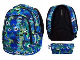 Školský batoh - COOLPACK PRIME WIGGLY EYES BLUE + TAŠKA