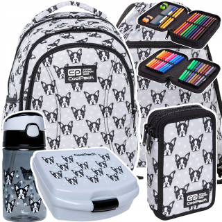 Školská taška, batoh - Backpack Coolpack School Set Francúzske Bulldogs