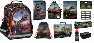 Školský batoh - Batoh pre 1. triedu set 15in1 puzdro na ceruzku Dinosaur