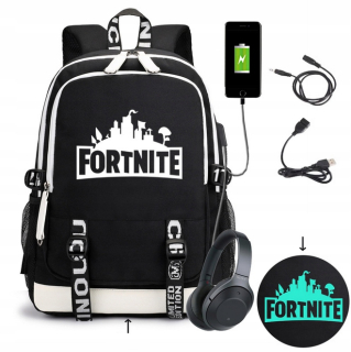 Školská taška, batoh - Backpack Fortnite USB Big A4 svieti v tme
