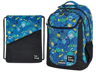 Školská taška, batoh - Backpack herlitz be.bag aktívny monster party + vrece