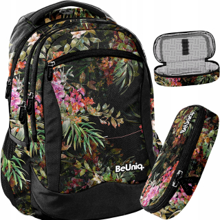 Školská taška, batoh - Backpack kvety mládež listy dievčatá beuniq