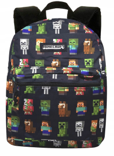 Školská taška, batoh - BATOH S MINECRAFTOM S POSTAVAMI ZOMBIE STEVE ALEX CREEPER