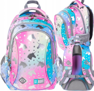 Školský batoh - Mládežnícky batoh St.right BP-26 Ombre Unicorns