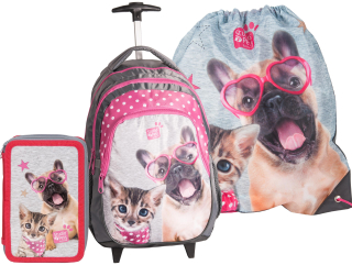 Školská taška - batoh, set, zostava - ŠKOLSKÝ BATOH S KITTENSKÝM PSÍKOM