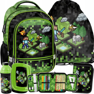 BACKPACK PIXELS ŠKOLSKÉ GAMER HRY SET 5v1
