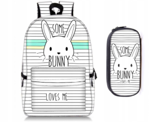 Školská taška, batoh - BATOH + PÚZDRO NA PENCIL BUNNY RABBIT