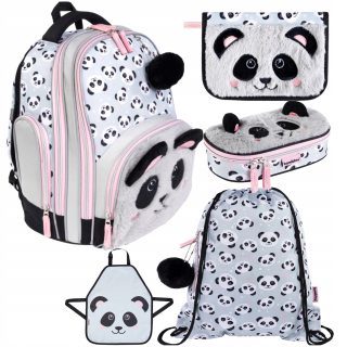 Školský batoh - Batoh+puzdro na ceruzku+panda bambino sada 5 prvkov