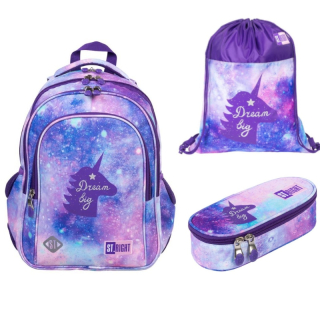 Školský batoh - Batoh St.right BP58 Sky Unicorn+Cencil Case+Bag