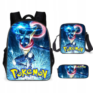 Školská taška - batoh, set, zostava - Backpack School Pokemon Pikachu Set 3in1 Puzdro ceruzky