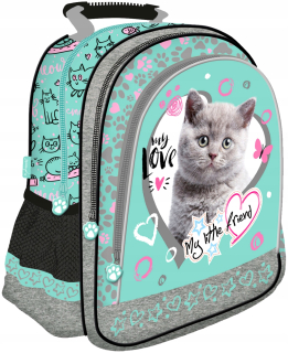 Aktovka - Školský batoh 3 KO Schoolbag MLF Kotek 204869