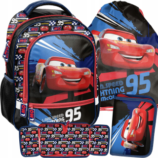 Školská taška - batoh, set, zostava - Školské batohy Autá Cars Zigzag Kit 3IN1 CAR