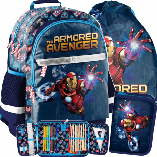 Školská taška, batoh - Avengers School Batchpack 3in1 Iron Man