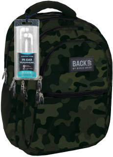 Školský batoh - Zálohovanie batohu v škole Derform B54 25L Camo + sluch
