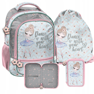 Školská taška - batoh, set, zostava - Ballerina School Batchpack - Sada 3 prvkov