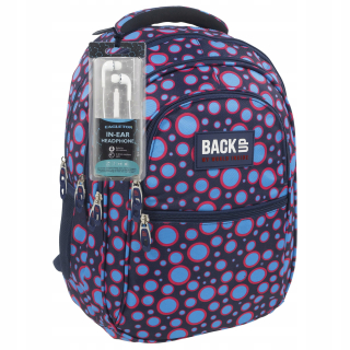 Školský batoh - Záložný školský batoh model B 6 bodky +slúchadlá