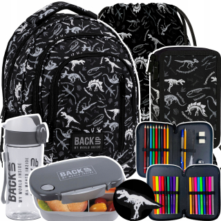 Školský batoh - Školský batoh dinosaury Black Backup Set 5el.