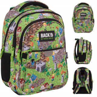 Školský batoh - Boy's School Backpack hrá hru Pixels Pixele