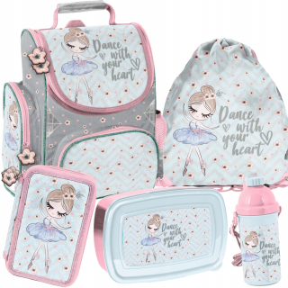 Školská taška - batoh, set, zostava - Školský batoh pre Baby Girl Ballerina Set 5E