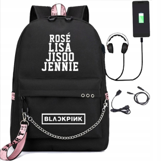 Školská taška, batoh - BACKPACK BLACKPINK USB SCHOOL 8948D