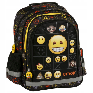 Školská taška, batoh - Emoji školský batoh čierne emotikony v smajlíkoch