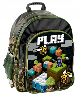 Školský batoh - Hry Pixele Pixele School Backpack Black hrá čierne